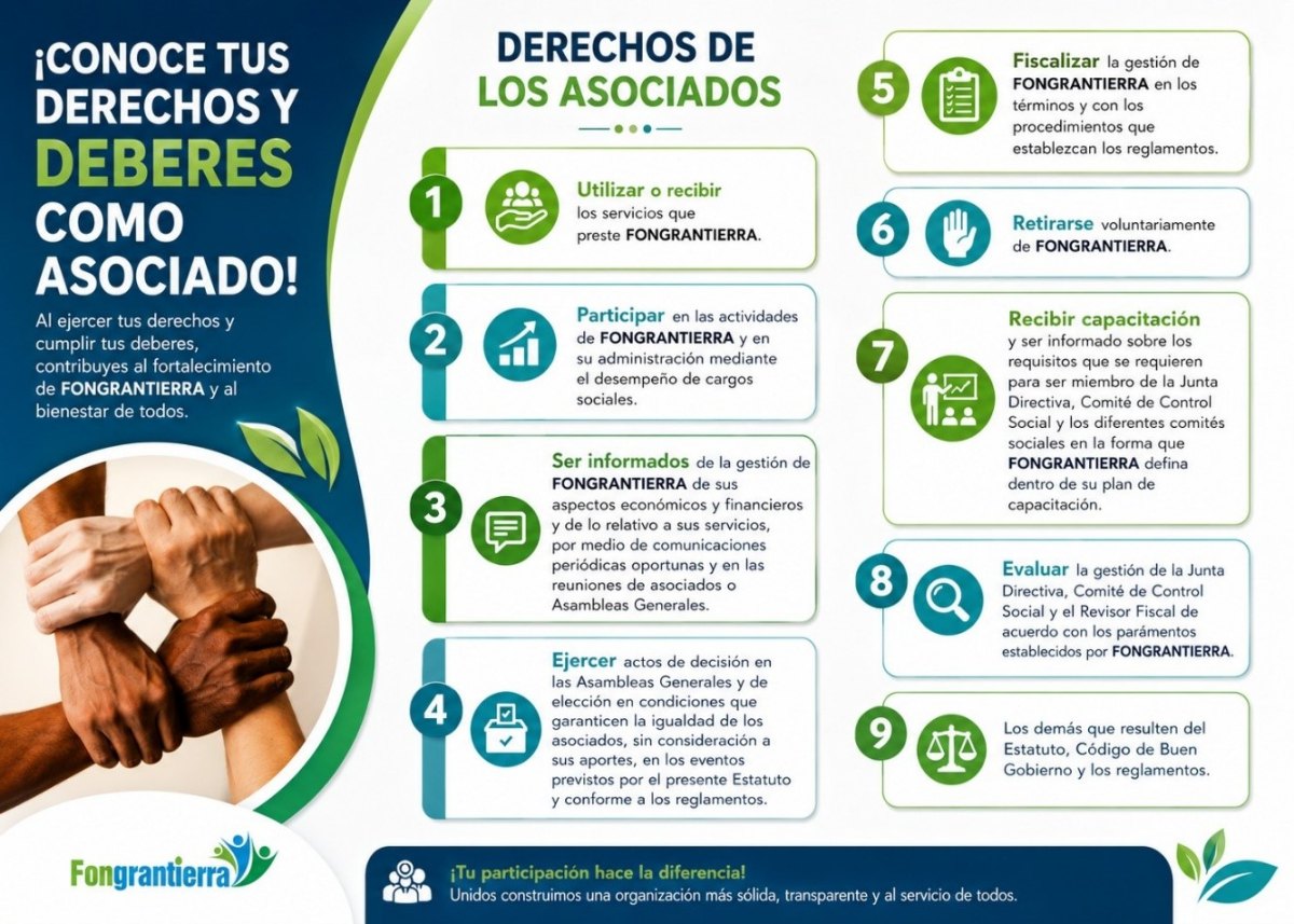 Derechos de los asociados de FONGRANTIERRA
